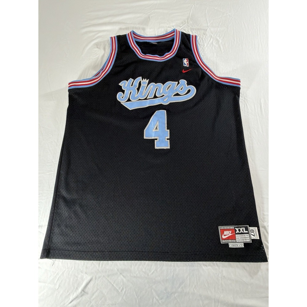 Vintage Nike Sacramento Kings Chris Webber Jersey 2XL Black Sewn NBA #4 Retro